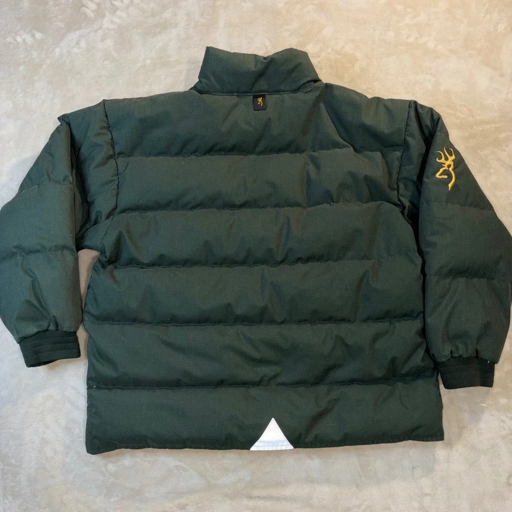 Browning Kids XL Green Goose Down Puffer Jacket Coat Buckmark 304-76540